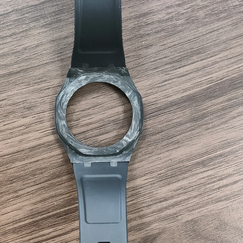 Luxury Carbon Fiber Case Fluororubber Straps Moddification Kit for AP X Swatch Royal Pop Pocket Watch Changer To Wristwatch view 5