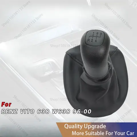 5 Speed For Mercedes-Benz VITO 638 W638 Black Shift Gear Knobs Leather Boot Car Gear Shift Knob Gaiter Boot Automatic