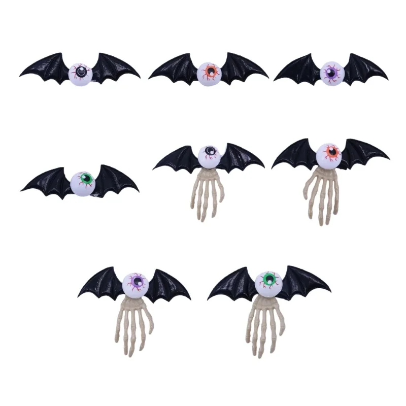 Creative Fashion Eyeball Bat Wing Halloween Hair Clips Boneclaw Hairpin Festival Party Hair Accessories for Women Girls