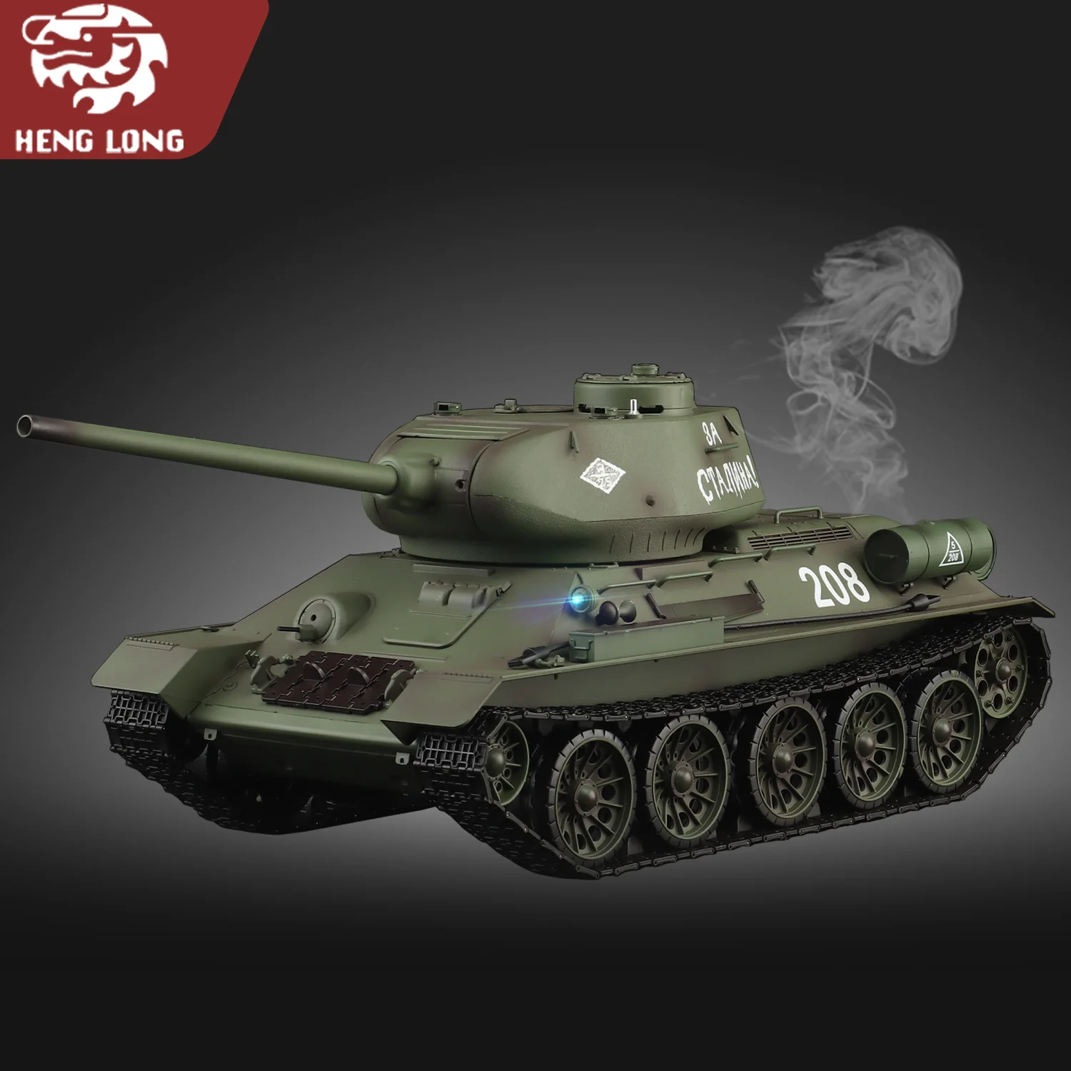 Heng Long rc tanques 1/16 União Soviética T-34/85 modelo de tanque (Plástico Completo Ver Básico. & 320 °   Torreta giratória e TK7.0) No.3909