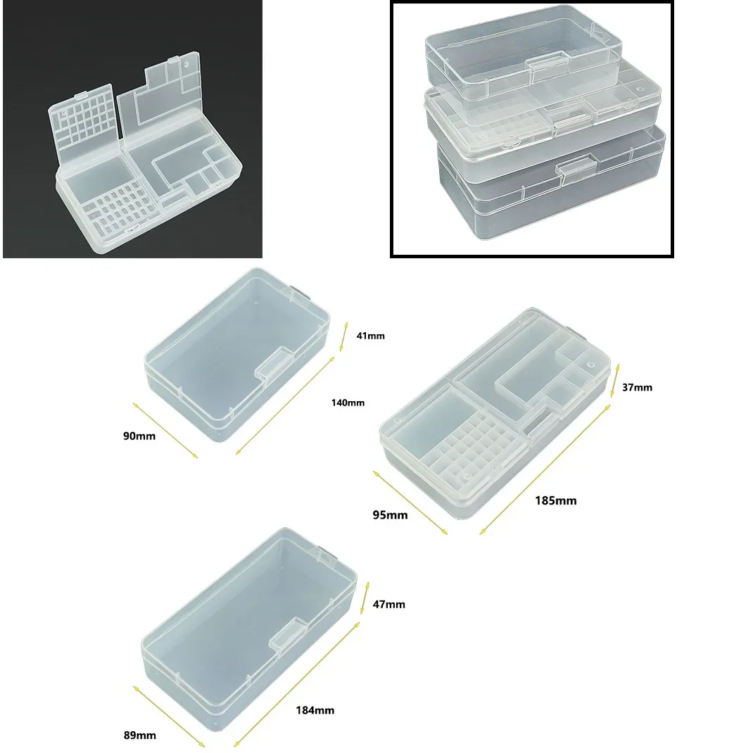 

1pc Transparent Rectangle Plastic Storage Box PVC Tool Box Household Supplies Storage Tools Organizers For Storing Screws Beads