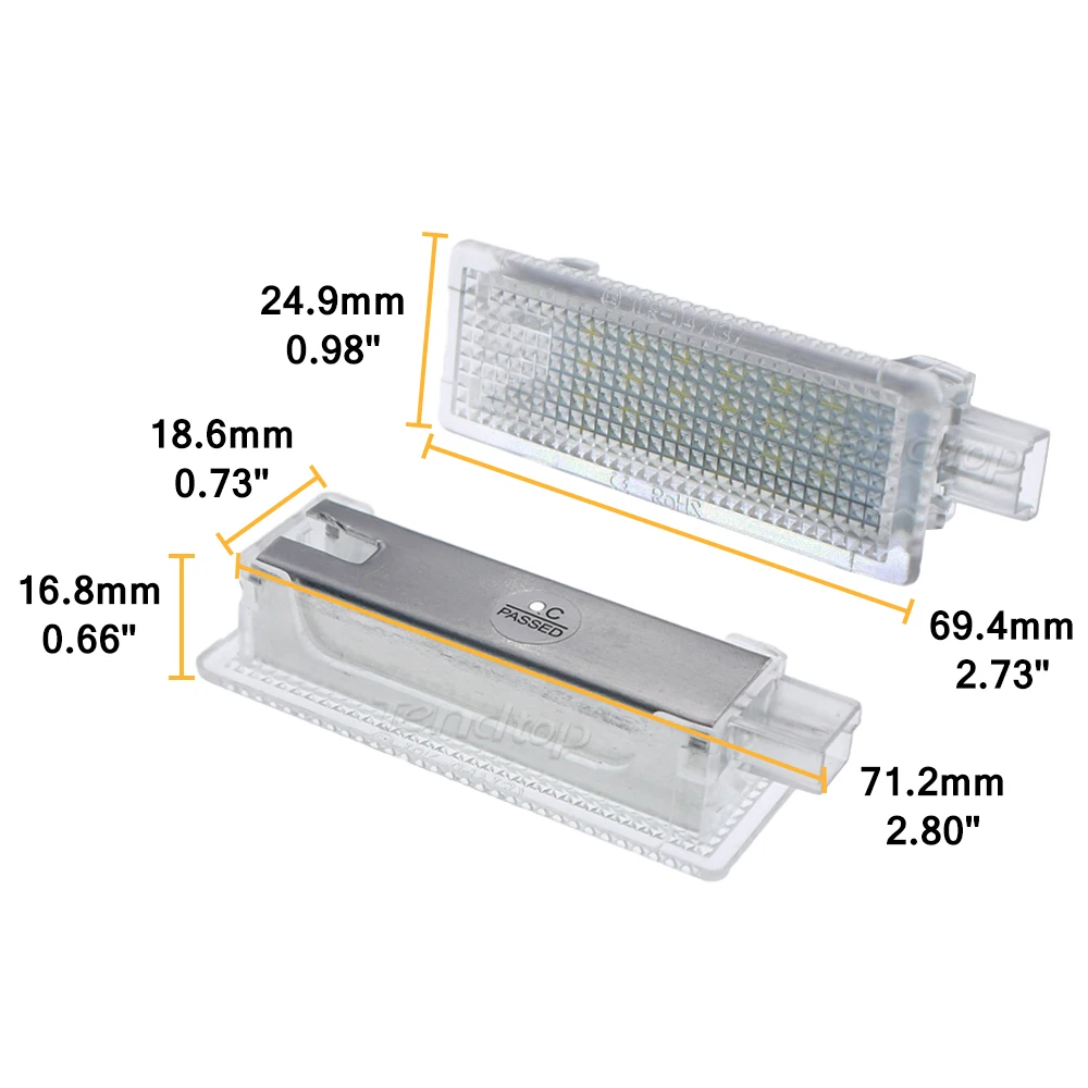 2pcs Car Interior LED Footwell Light Foot Lamp For BMW E90 E91 E92 E60 E65 F10 F20 E87 X5 E70 X3 E83 Compartment Glove Box Lamps