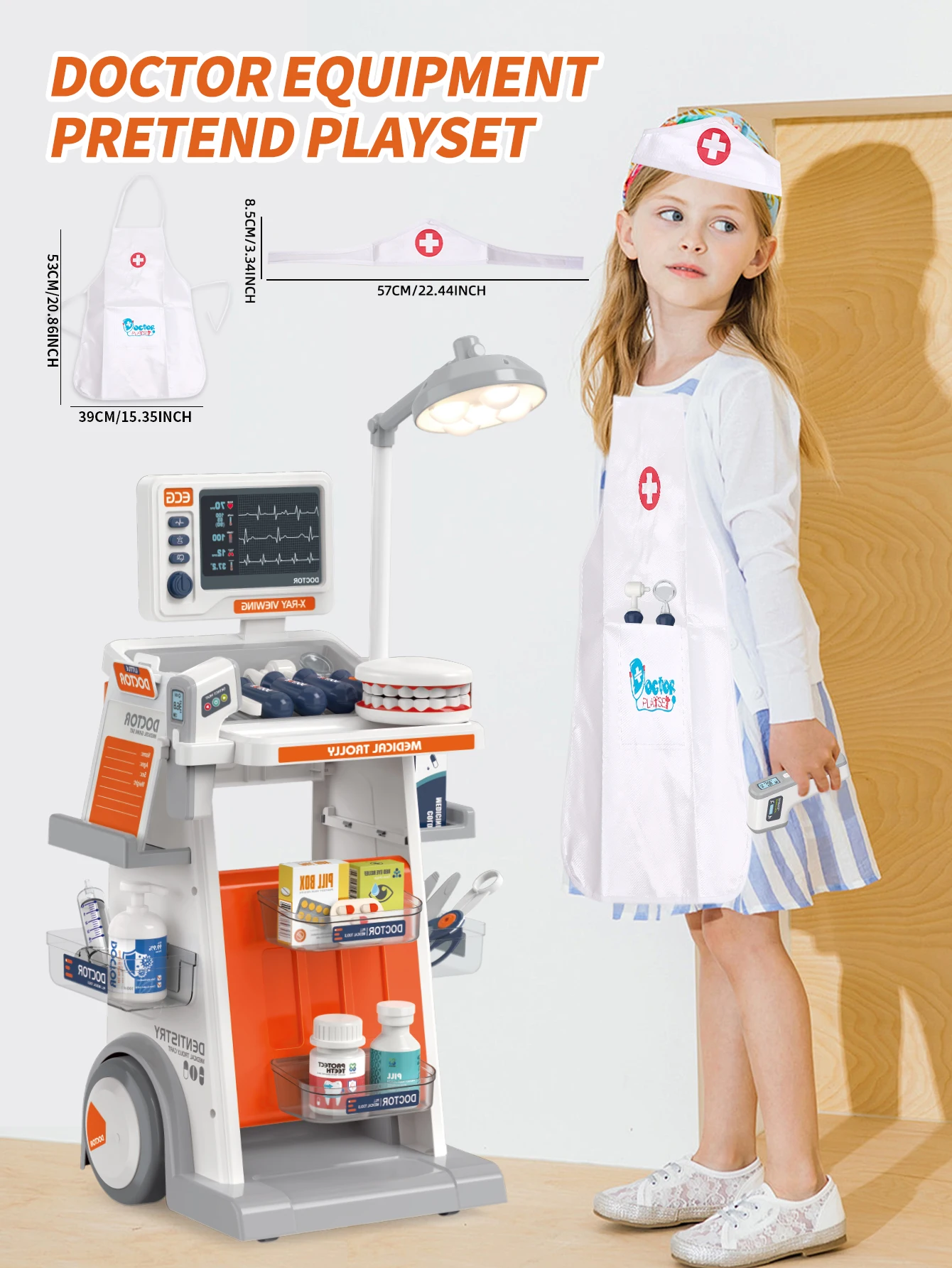 Juego de juguetes para vehículos médicos dentales para niños, herramienta de simulación, juego de rol inmersivo, pequeño dentista