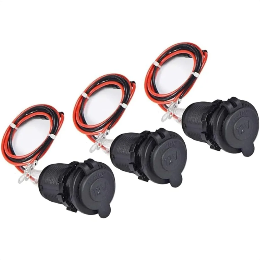 

12 В автомобильный прикуриватель, водонепроницаемая и пыленепроницаемая розетка для автомобиля, грузовика, мотоцикла, лодки, морского квадроцикла с предохранителем и 60c