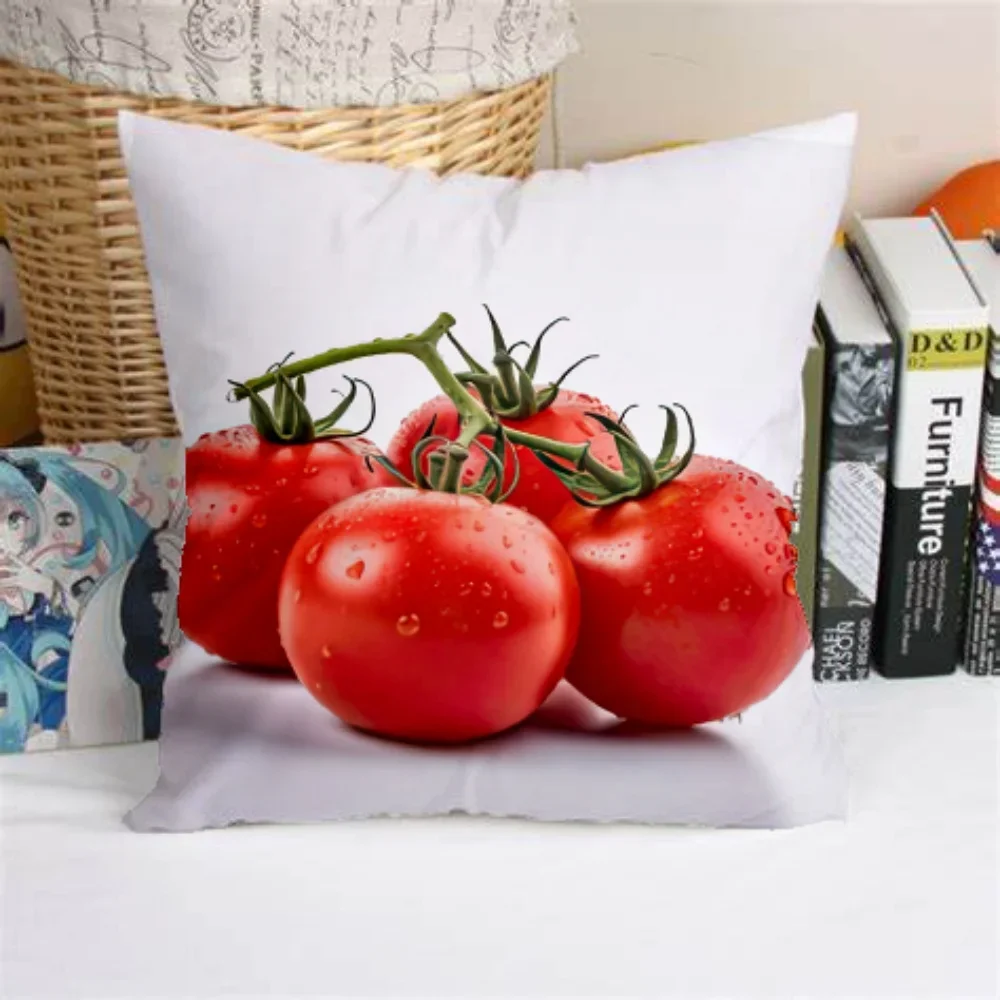 Vegetable Series Printed Pillowcase Square Zipper Pillowcase Mattress Sofa Decoration Restaurant Chair Decoration Cushion Cover
