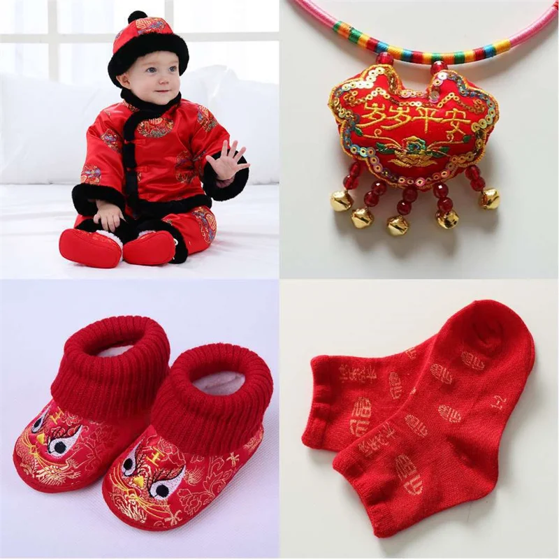 

Children's Tang Suit 0-3 Years Old Chinese Baby One-Year-Old Dress Chinese Style Festive New Year's Dress Brocade Suit Winter