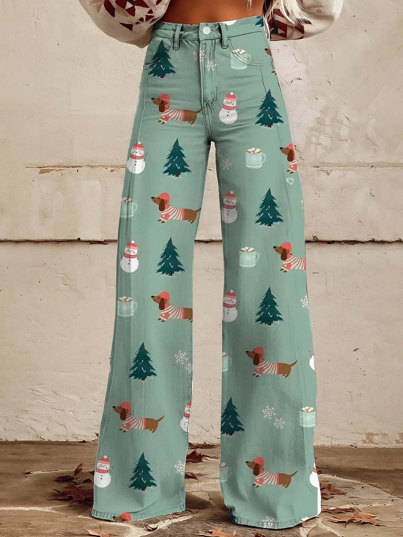 جينز دينم نسائي جديد لعيد الميلاد لعام 2026 - تصميم كاجوال وعصري ومريح وعصري لحجب الألوان #3