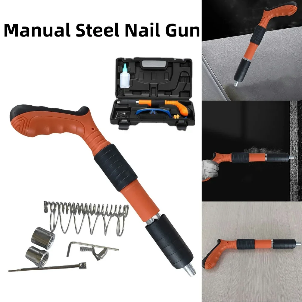 Mini Air Nailer Machine Adjustable Manual Nailer Tool One-handed Operation Silencing Cannon Nail Gun Wall Fastening Tool