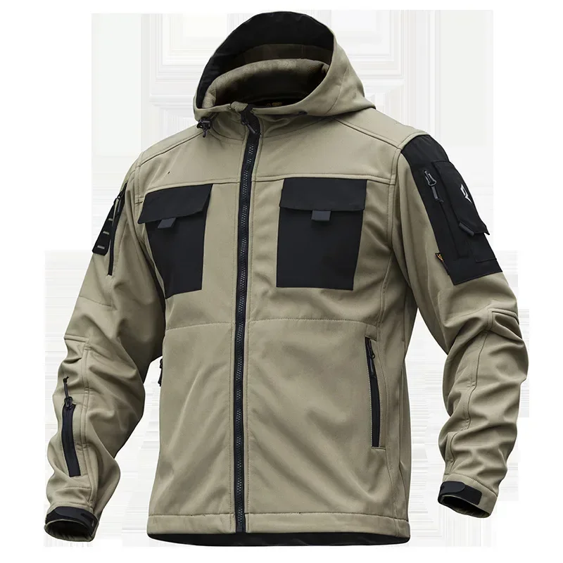 Hunting Jacket Hjumping Men's Winter Hunting Clothes Armpit Zip Fleece Jacket Tatico Militar Waterproof Outdoor Tactical Jacket