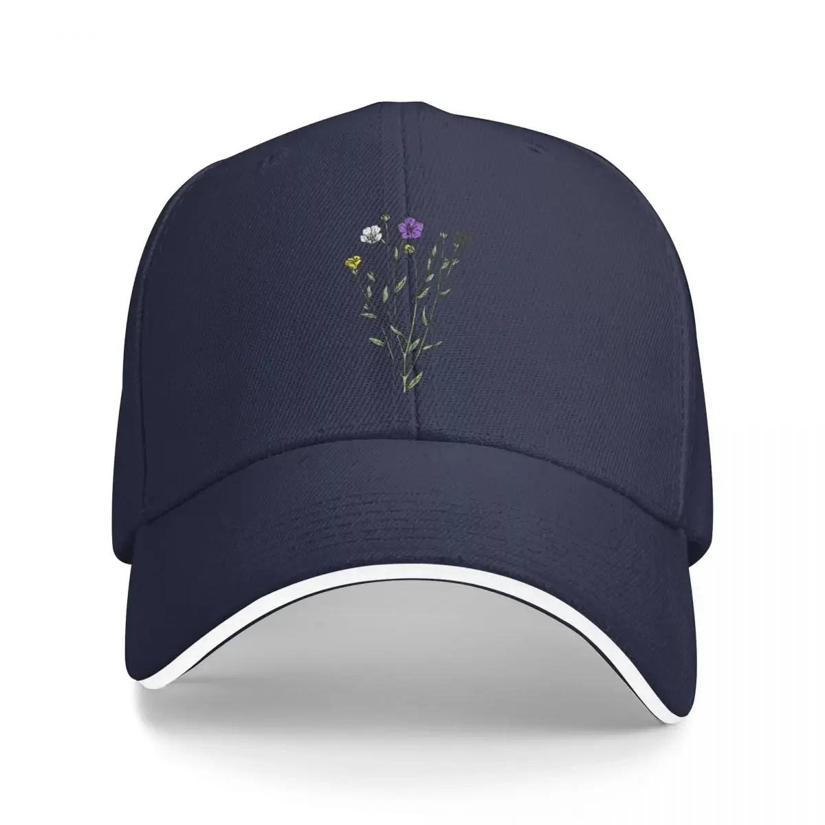 Subtle Nonbinary Pride Flax Sprig Baseball Cap Hat Hiking Hat New In The Hat Golf Men Women'S