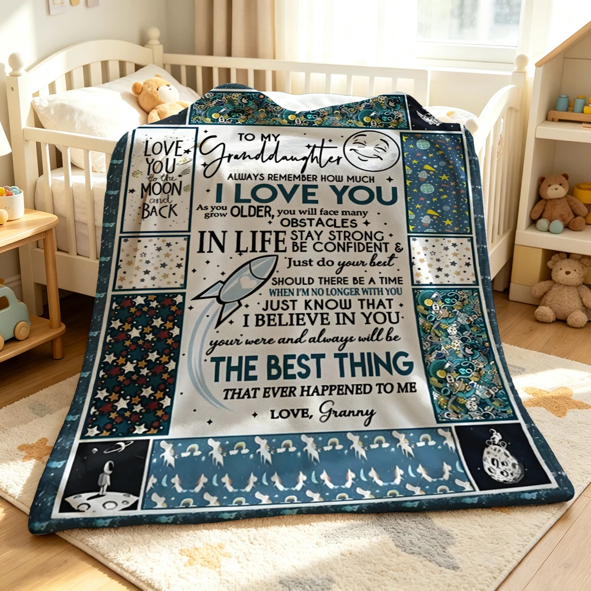 Step Ahead Stairs Cross Flannel Blanket Warm Soft Halloween Christmas Decorative Couch Warm Cozy All-Season Gift
