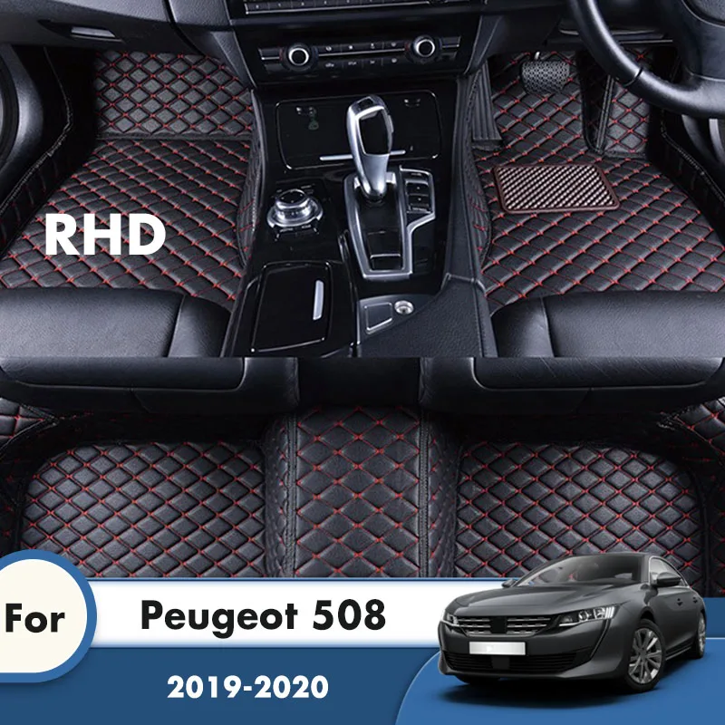 

Коврик RHD для Peugeot 508 2023 2022 2021 2020 2019 508L Водонепроницаемый автомобильный напольный коврик Аксессуары для стайлинга на заказ Интерьер автомобиля