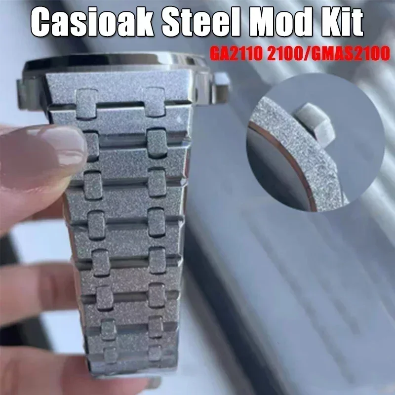 For Casioak GEN5 GEN4 Mod Kit for GA2100 2110 Gmas2100 Metal Bezel Case&Strap for GAB2110 For Shoc k Stainless Steel With Screws