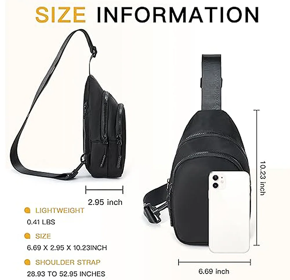 DOYOGI Small Sling Bag Crossbody Fanny Pack for Women Chest Bag for Travel Hiking Cycling Daypack Sling Backpack Cross Body Bag