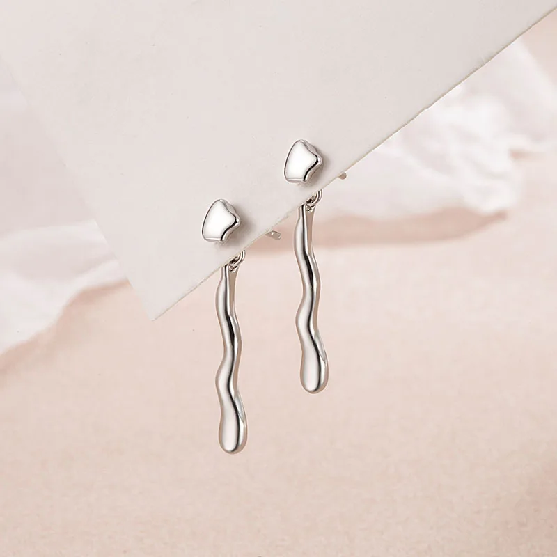 KOFSAC Lava Earrings Stars Irregular Long Strip Earring Female 925 Sterling Silver Jewelry