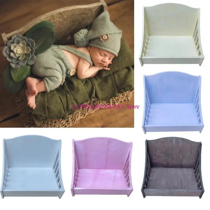 

Деревянная мини -кровать для фотосъемки кукол Сделайте старую кровать фотографию.