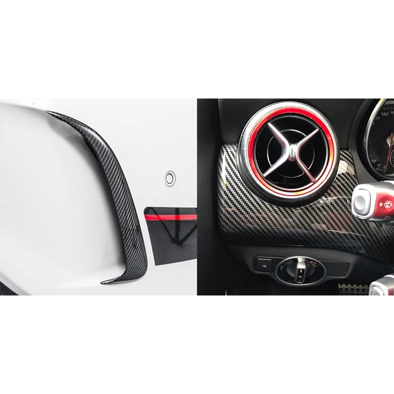 3 Pcs Car Accessories: 2 Pcs Look Rear Bumper Spoiler Air Vent Cover & 1 Pcs Dashboard Driver Side Decoration Cover