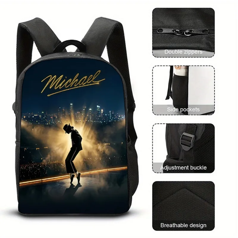 Michael Jackson Backpacks The King of Pop MJ Derivative Merchandise Schoolbag Women Men Portable Large Capacity Schoolbag Gifts image 4