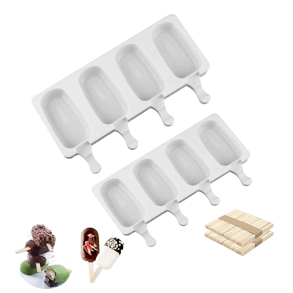 8 Holes Ice Cream Mould Pop Molds Baking Accessorie Silicone Cakesicle Reusable Popsicle