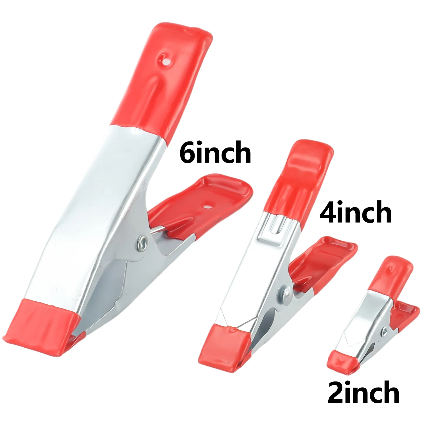 1PC 2/4/6Inch Metal A-Shaped Clip Spring Clamps Woodworking Grip Multi-Purpose Plastic Tips Tool Clips Hand Tools