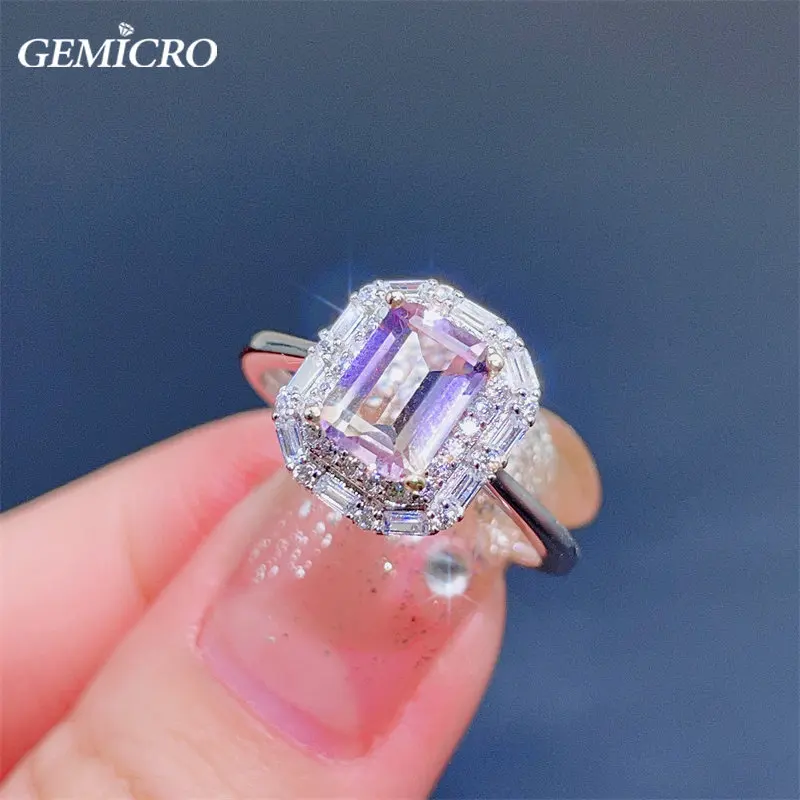 Natural Ametrine Ring with Sterling 925 Silver for Women Lady Wear Engagement Wedding and Festival Gifts, 5*7mm