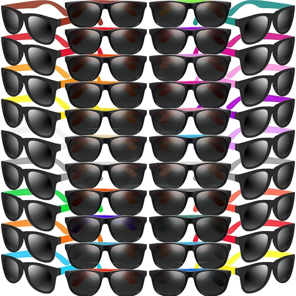 96 Pack Neon Sunglasses Party Favors Bulk, Kid Neon Party Sunglasses 80's 90's Colorful Novelty Sun Glasses for Teen Adult