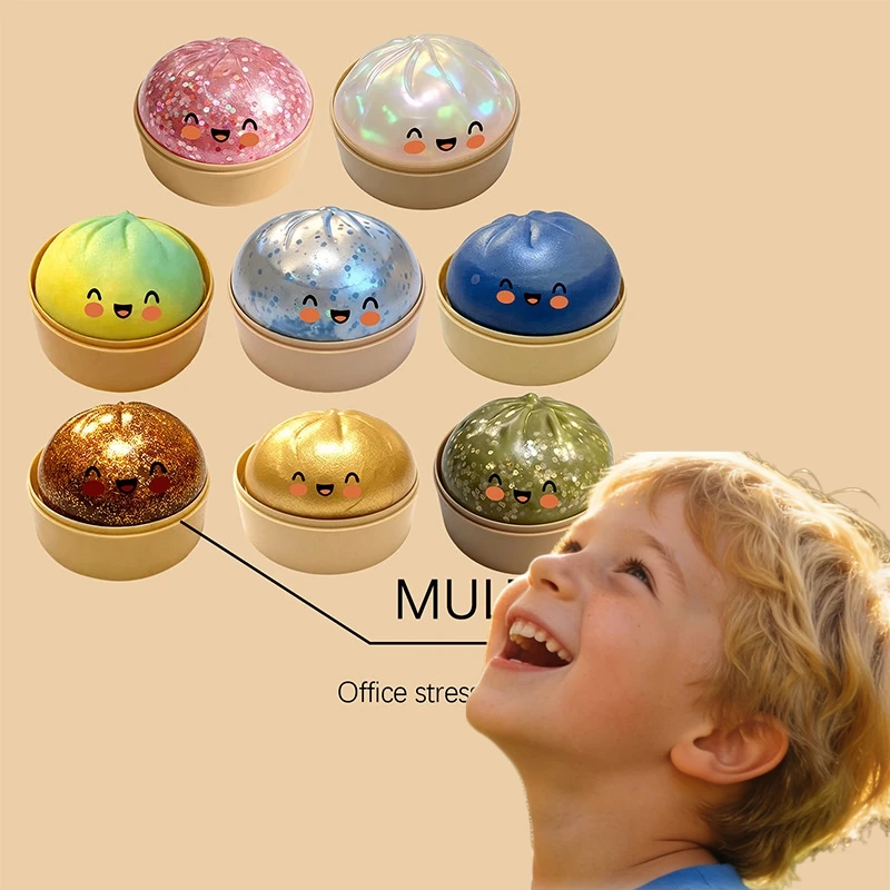 Soft Steamed Buns Pinch Simulation Steamed Bread Desktop Decompression Ornaments Office Relaxation And Pressure Relief Pinch