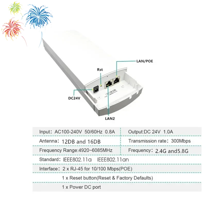 9344 9531 Chipset WIFI Router WIFI Repeater Long Range 300Mbps 5.8ghz Outdoor AP Router  AP Bridge Client Router repeaterZ