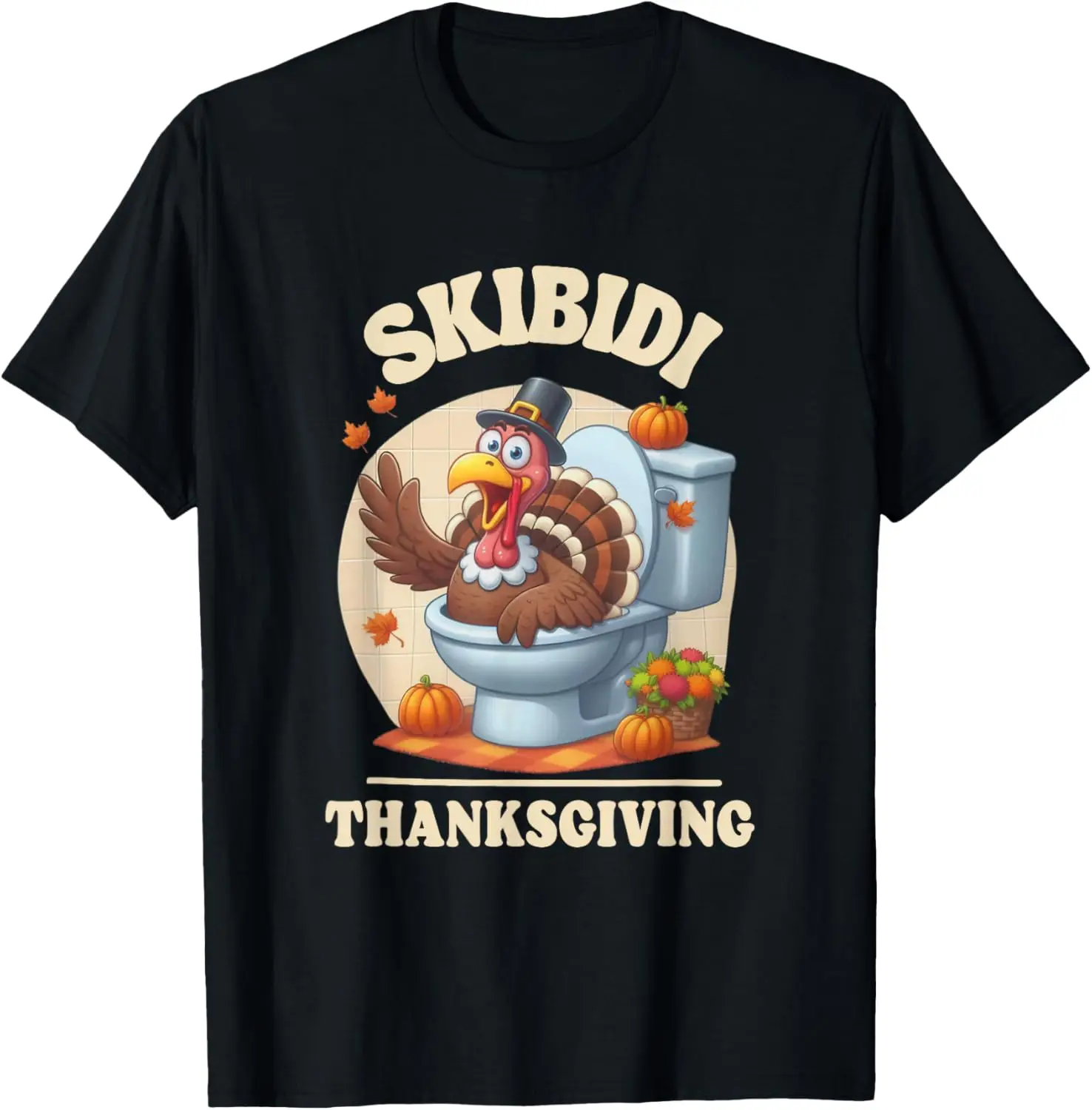 

Skibidi Thanksgiving Funny Meme Skibidi Toilet Turkey T-Shirt