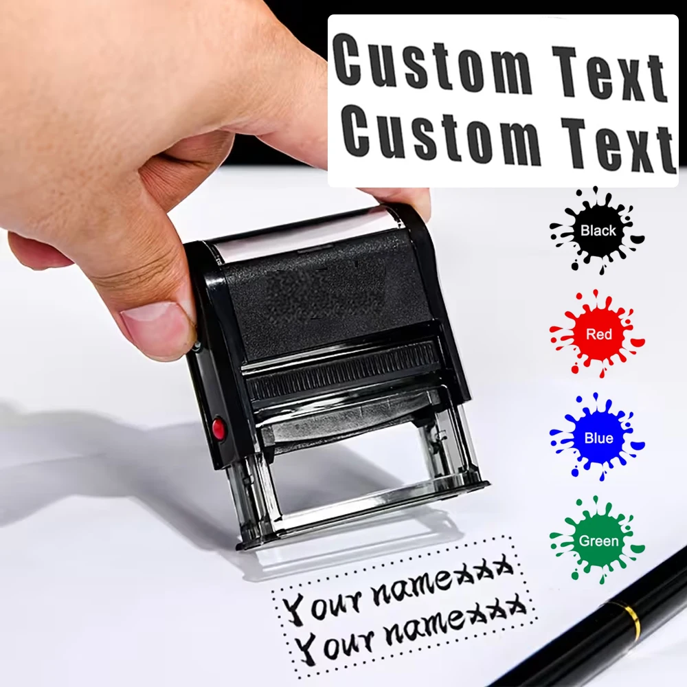 Personalisierter Firmen- oder Ladenstempel aus Gummi, Individueller Selbstfärbender LOGO-Stempel, Adress- und Namensstempel, Personalisierte Unterschrift
