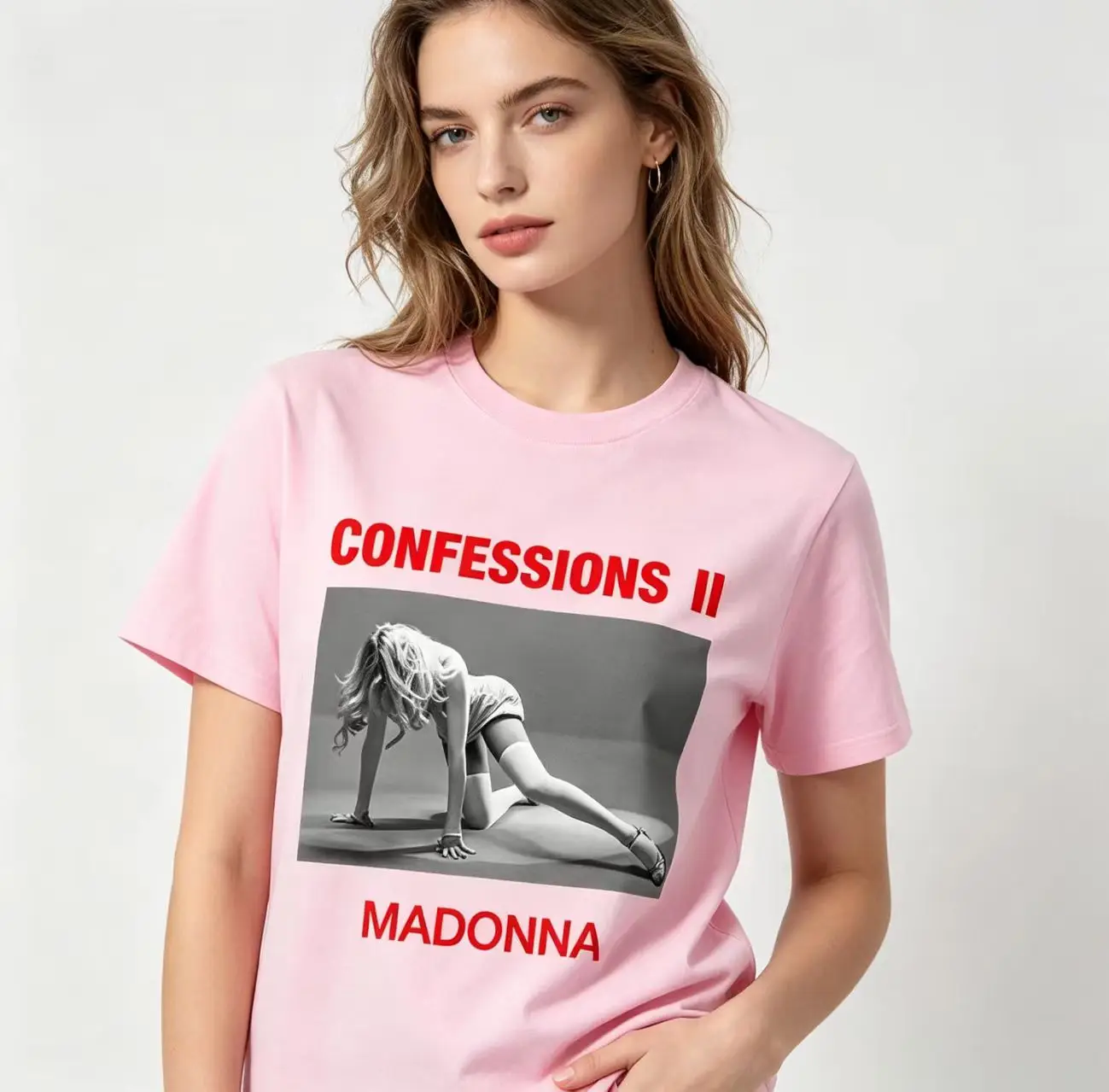 

Top Fashion Madonnaa CONFESSIONSII Summer print T-shirts Men Women's Couples O-Neck clothing Short sleeved 100%Cotton Tee shirt