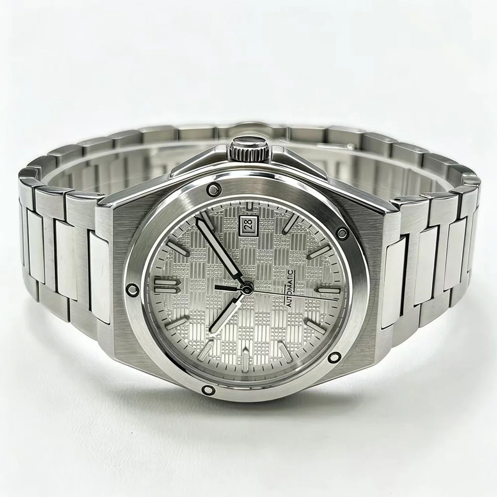 Business Casual Men Automatic Watch,38mm Stainless Steel Wrist Watch,Luminous Date,Rotatable Case Back,2 Movements,6 Dial Colors