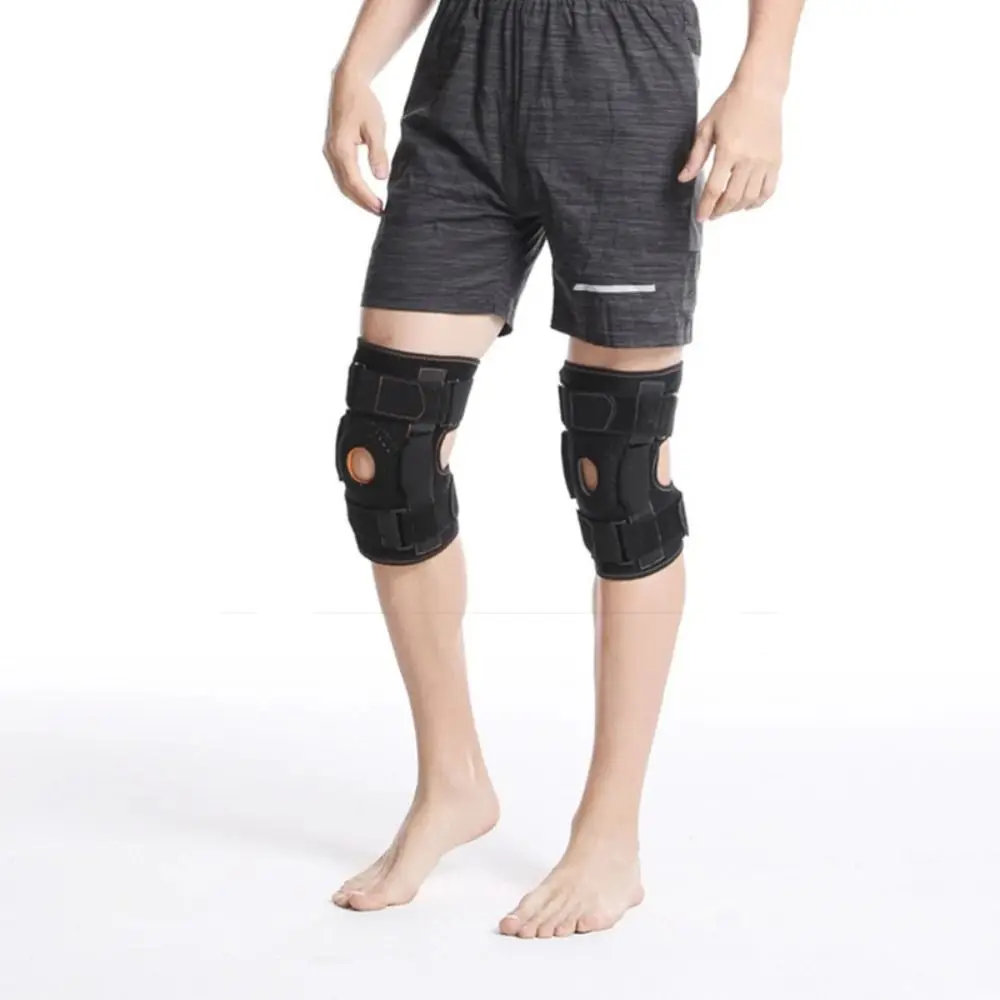 

Compression Knee Brace Side Stabilizers Open Patella Knee Pad Sleeve Ajustable Strap Breathable Knee Support Women Men