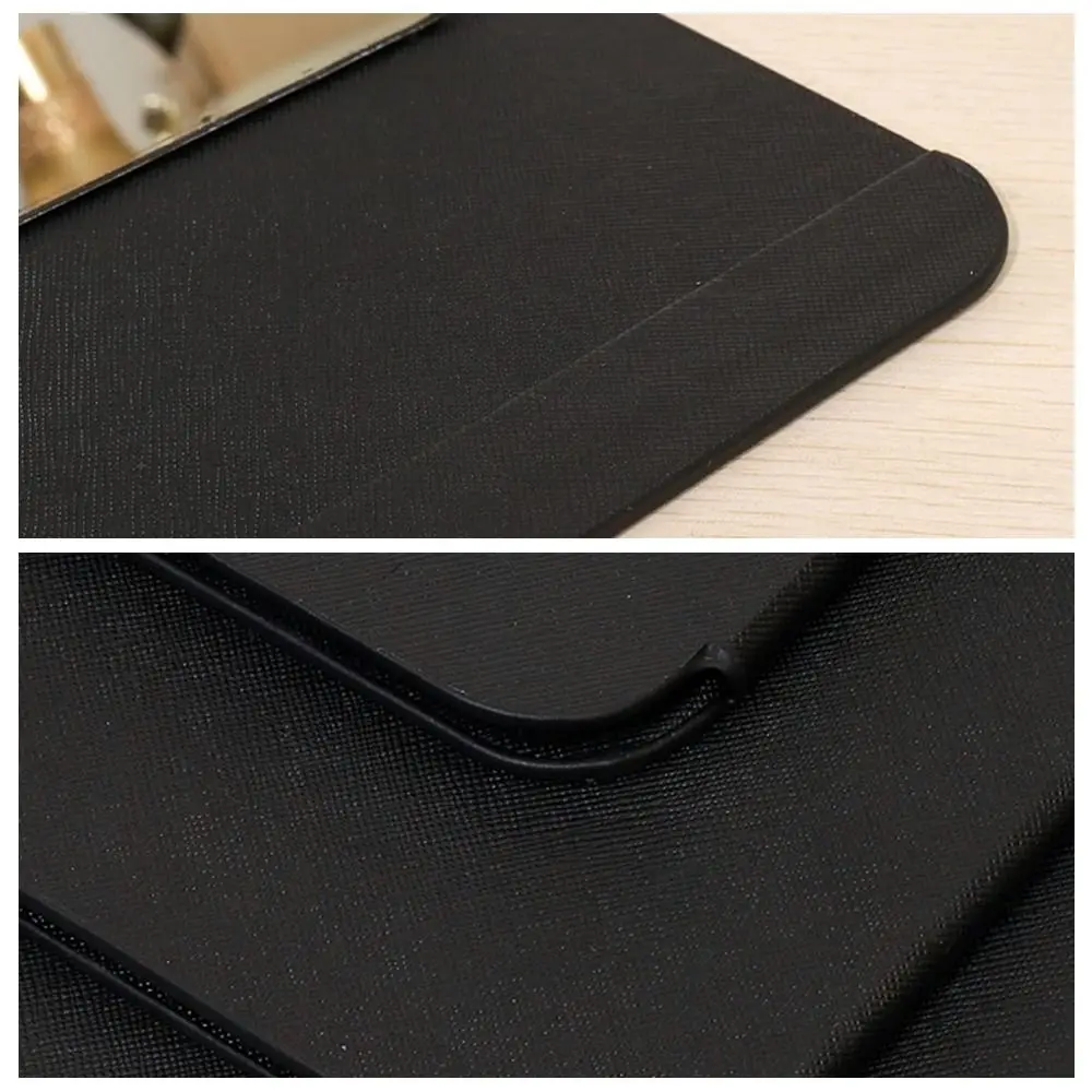 Simple Square Shape Folding Mirror Cosmetic PU Leather Desktop Vanity Mirror Adjustable Portable Table Mirror Domestic