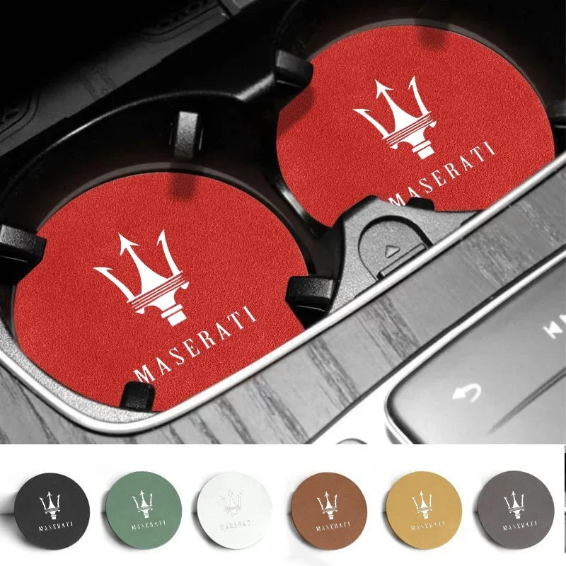 Posavasos para coche, soporte para botella de agua y bebidas, alfombrilla antideslizante para Maserati Quattroporte Spyder Levante Coupe GranTurismo Mc20, 2 uds.
