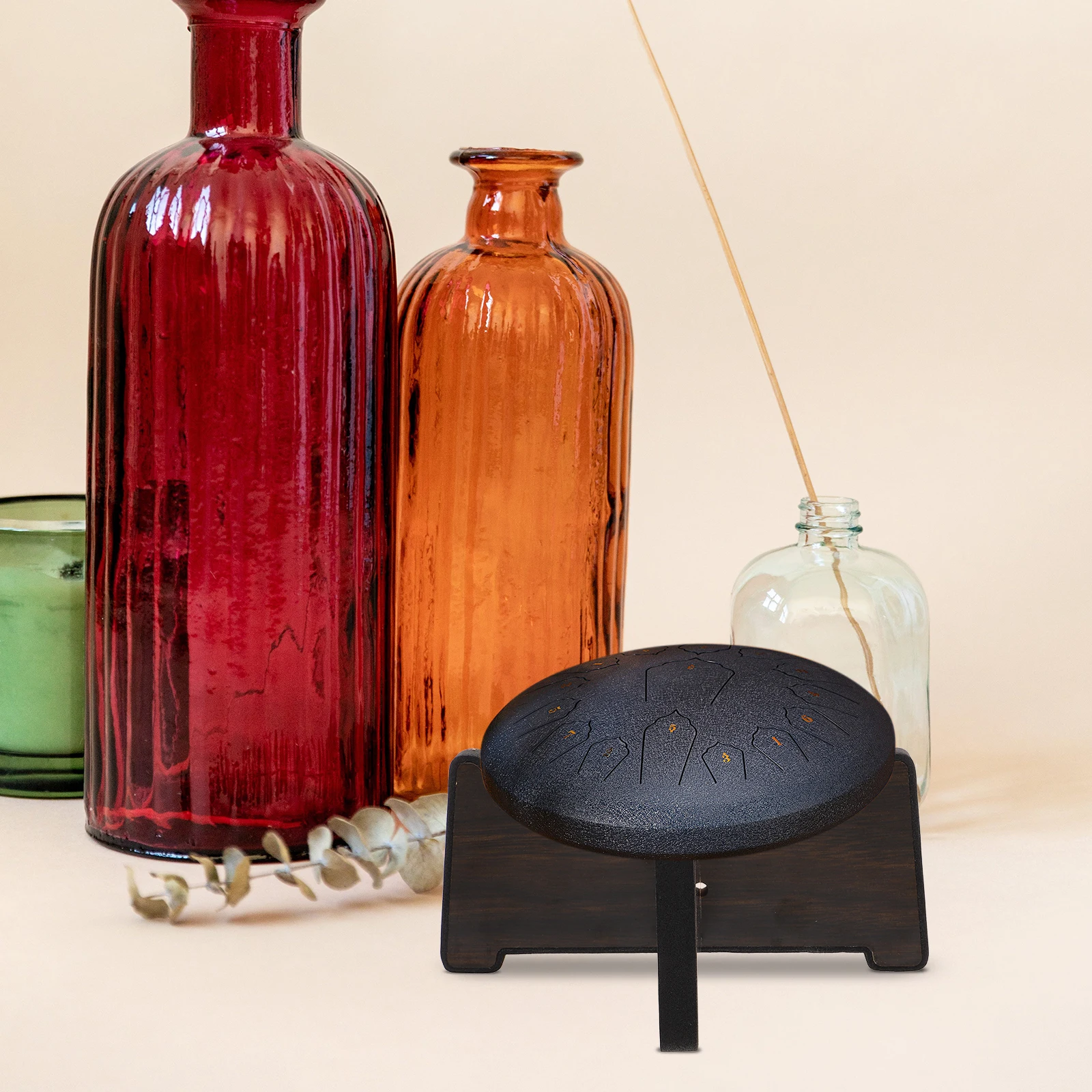 

Mini Ethereal Drum Stand Display Rack Worry-free Adjustable Handpan Accessory Brown Child