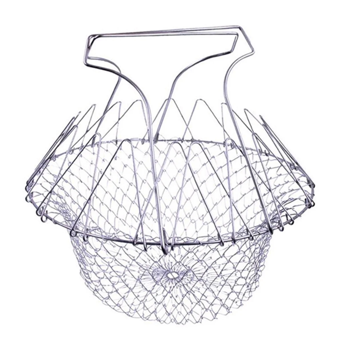 

Kitchen Multi-Function Poaching Boiling Deep Frying Basket, Household Folding Draining Basket