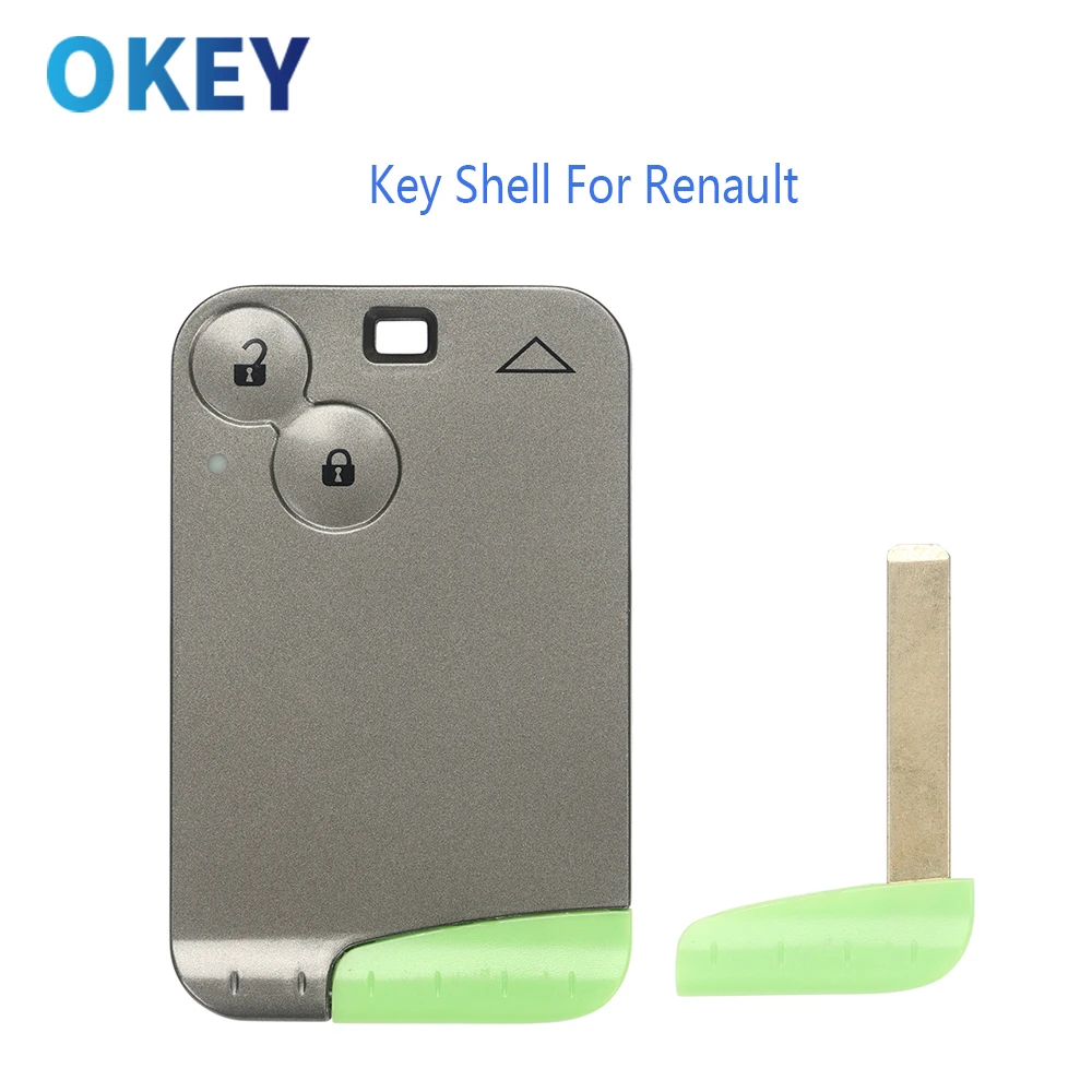 Okey Remote Car Key Shell Replacement Case For Renault Laguna Espace Velsatis 2 Button  With Small Blade