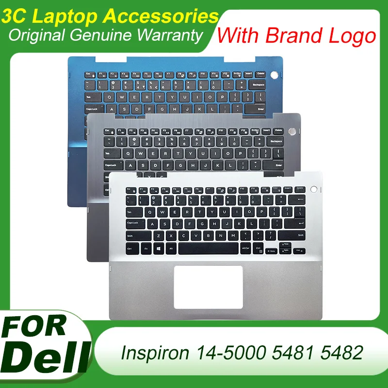 

New US Keyboard for DELL Inspiron 14 5481 5482 Laptop Palmrest Cover Upper Top Keyboard Housing Case Replacement 041KVJ