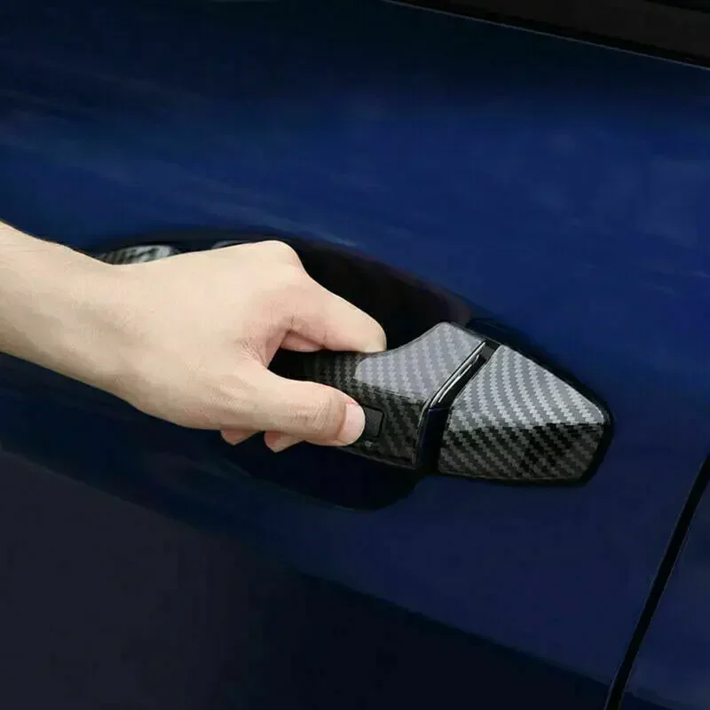 For Kia K5 Optima 2021 2022 2023 LHD Car Door Handle Cover Sticker Moulding Trim Protective Accessories ABS Carbon Fiber/ Chrome