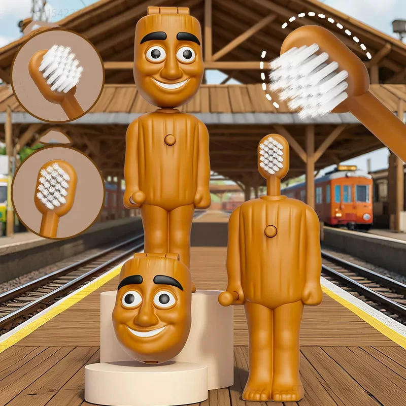 Brainrot Tung Sahur Kids Toothbrush Cartoon Funny Tun Tung Sahur Figures Teeth Brush Protable Travel Toothbrush for Children image 4