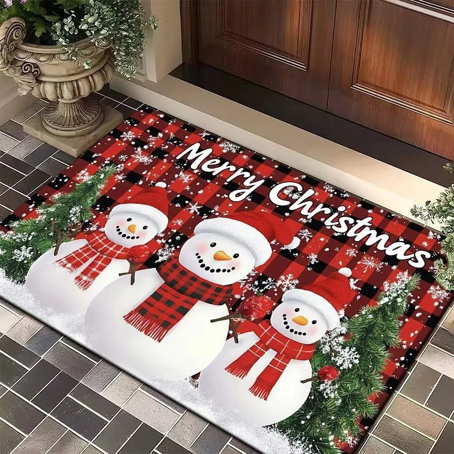 Weihnachtsbaum Weihnachtsmann Elch Weihnachten Eingangstür Bodenmatte Festliche Dekorationen Teppich Badezimmer Anti-Rutsch-Matte Eingang Fußmatte – Detail 7