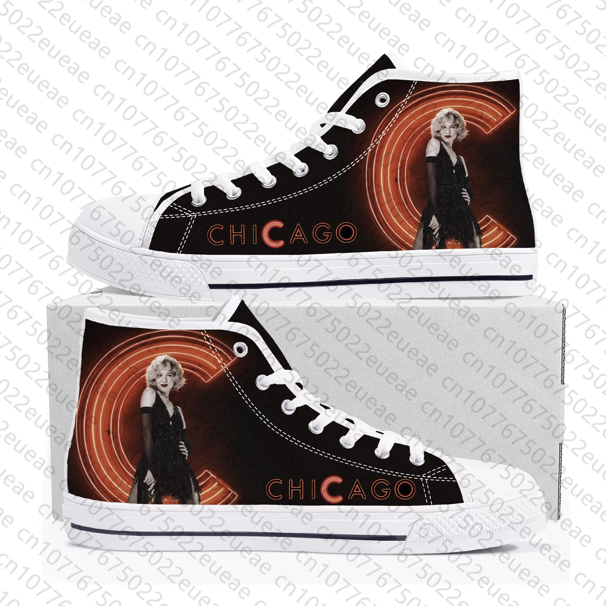 Chicago Movie High Top Sneakers Mens Womens Teenager High Quality Roxie Hart Canvas Sneaker couple Casual Shoe Customize Shoes