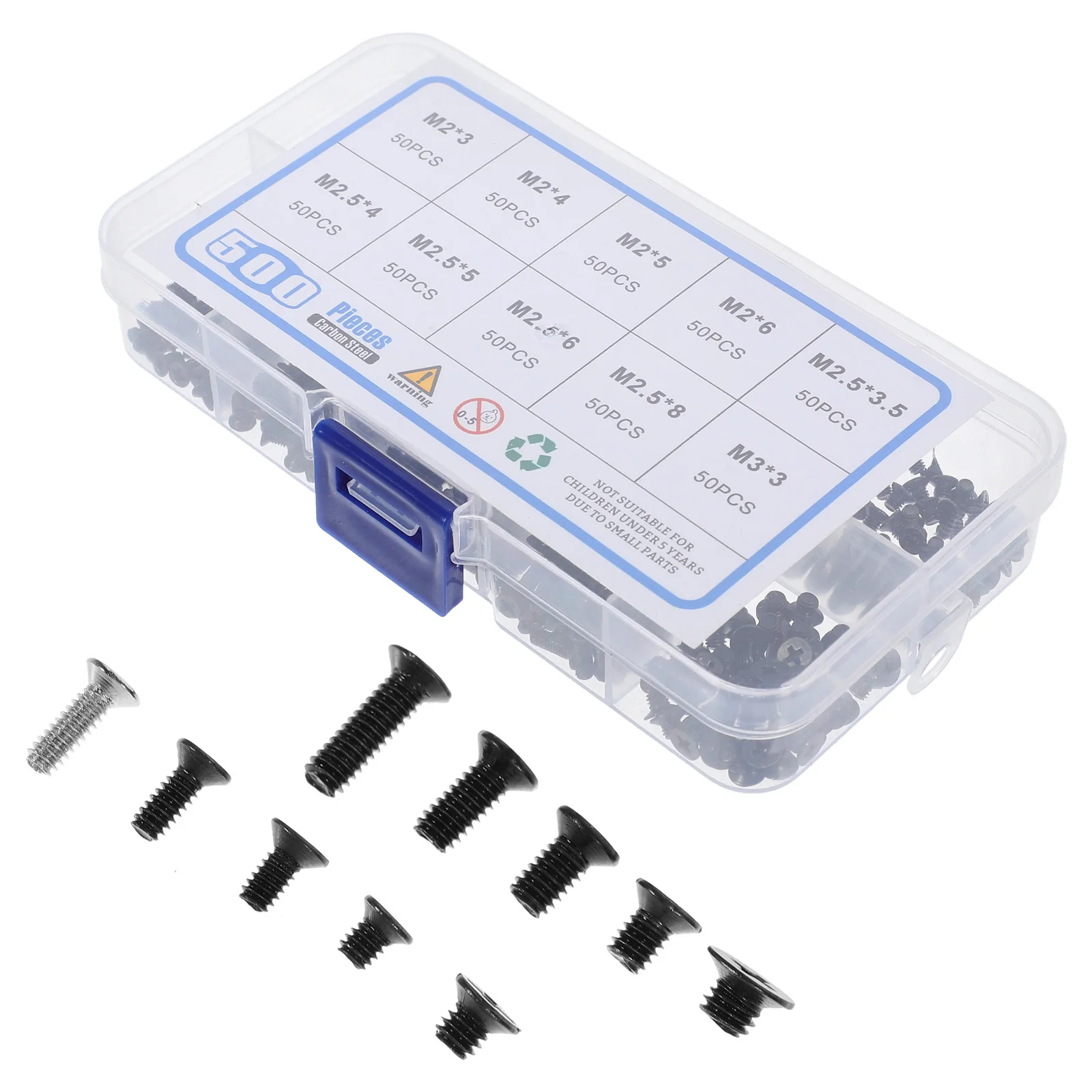 

1Set Countersunk Screw Laptop Screws Flat Head Tapping Screws Carbon Steel Assortment for Computer Maintenance SSD GPU