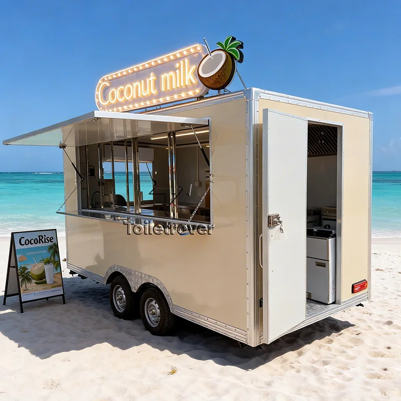 

Mobile Hot Dog Food Truck Remorque Outdoor Street Food Cart Trailer Pasta Small Food Trailer Truck with Full Kitchen Equipment