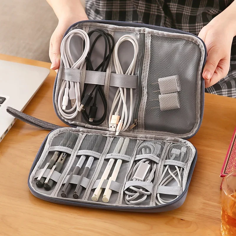 Cable Organizer Storage Bags System Kit Case USB Charger Data phone Earphone Wire Pen Power Bank Digital Gadget Devices