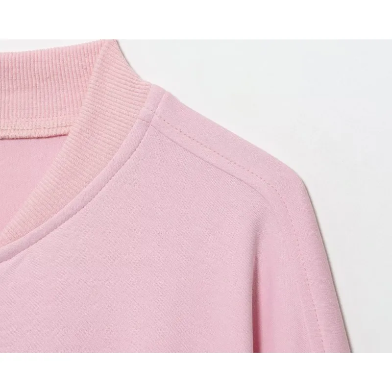 Kurtka damska NERHEFZ, dzianina interlock, casualowa, jesienna, z okrągłym dekoltem, zapinana na zamek, modna, ciepła, prosta, retro, damska odzież wierzchnia.