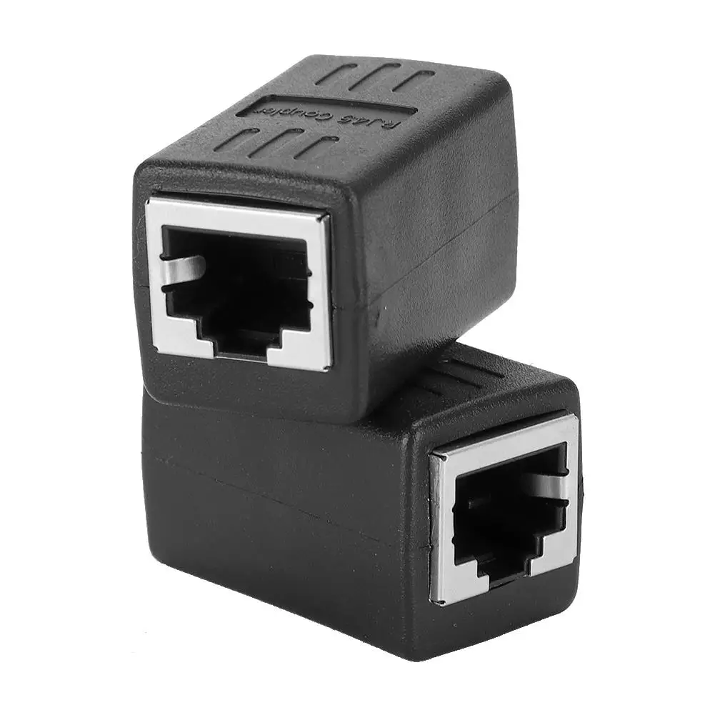 2 Pack RJ45 LAN Coupler Adapter - Embedded Female to Female Connector for cat7 /Cat6/Cat5e Cables