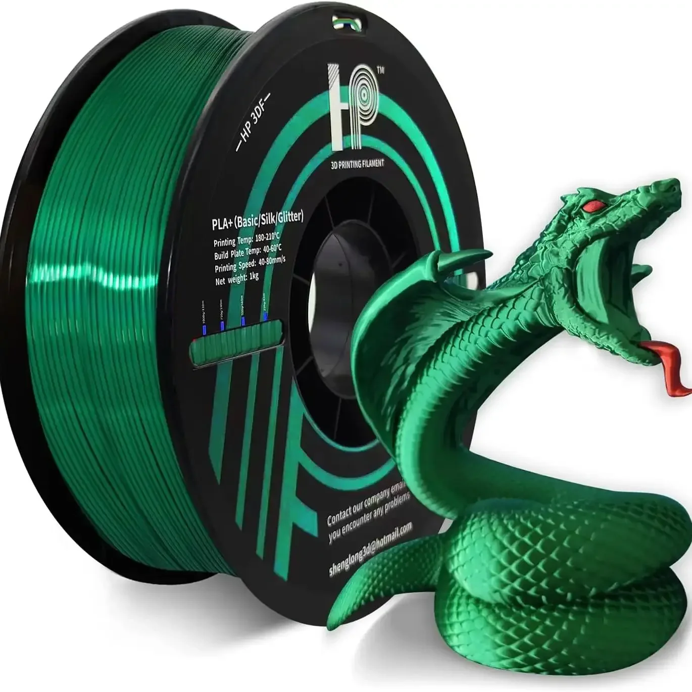 3D Printer Filament,HP3DF PLA Filament,1.75mm Dimensional Accuracy +/- 0.02mm, 1KG Spool (2.2 lbs), Fit Most FDM Printer