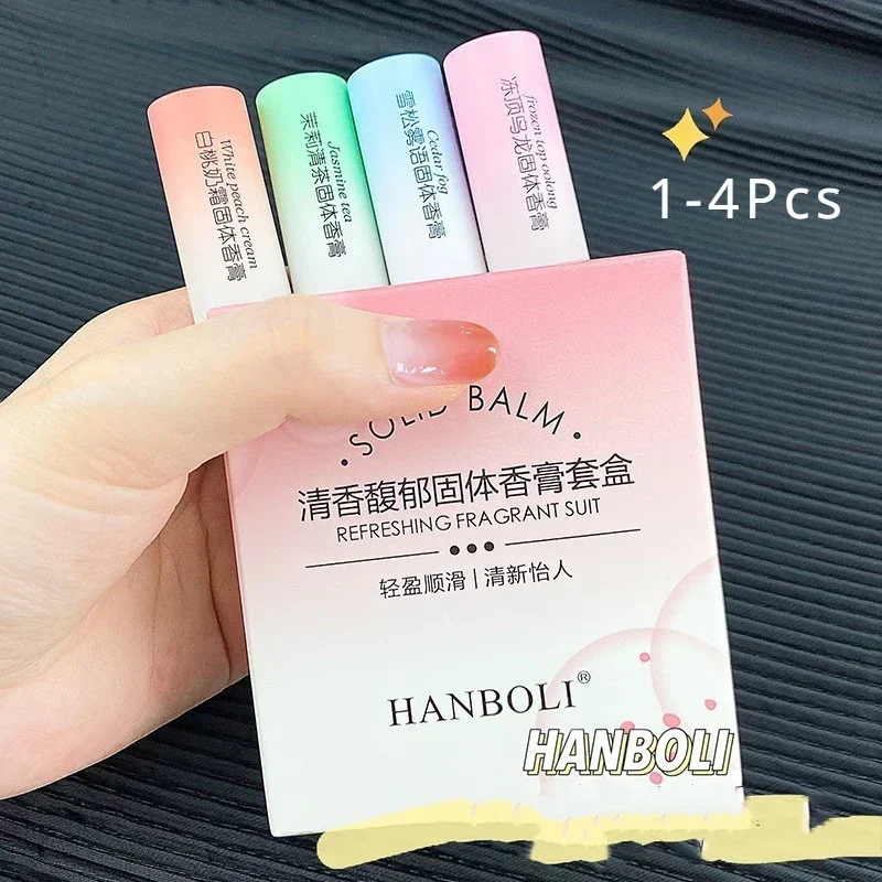 1/4Pcs Portable Solid Perfume Fragrances Solid Stick Perfumes Parfum Long Lasting Perfume for Women Cologne Fragrance Flower Men